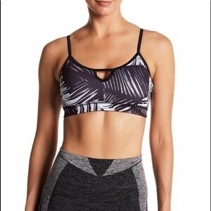 Z by Zella Small Black Stripe Print Sports Bra Workout Running Runners HIIT Yoga